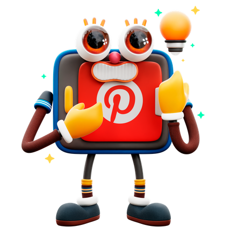 Pinterest-Aufkleber  3D Illustration