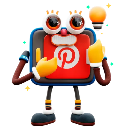 Pinterest-Aufkleber  3D Illustration