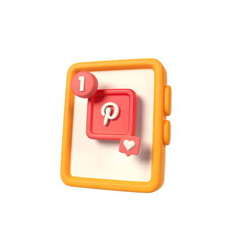 Pinterest avec hanphone  3D Icon