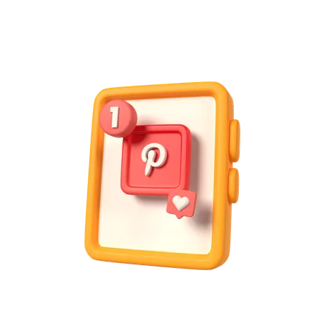 Pinterest avec hanphone  3D Icon