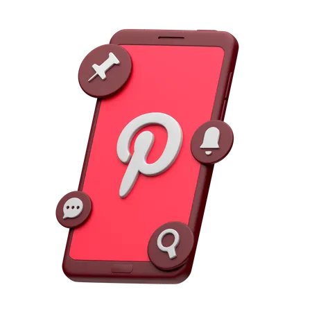 Pinterest no smartphone  3D Icon