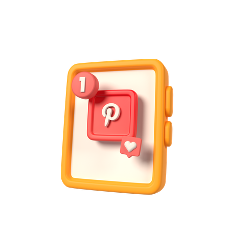 Pinterest With Hanphone  3D Icon