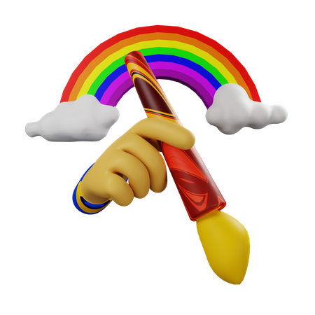 Pintura arcoiris  3D Icon