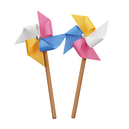 Pinwheels Whimsical Outdoor Fun For Kids 3D Icon
