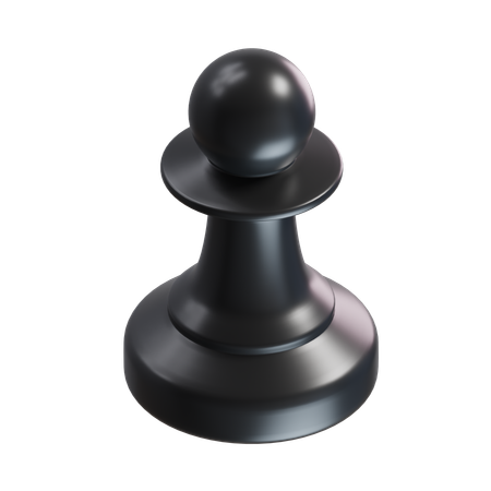 Pièce d'échecs pion noir  3D Icon
