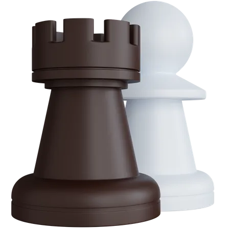 Pions et tour d'échecs  3D Icon