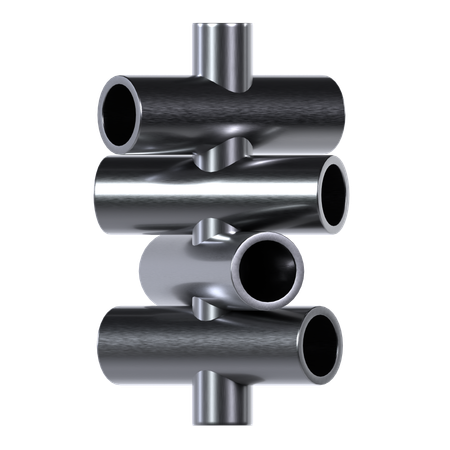 Pipe Abstract Chrome Shape  3D Icon