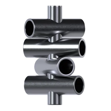 Pipe Abstract Chrome Shape  3D Icon