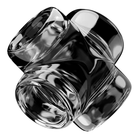 Pipe Abstract Glass Shape  3D Icon