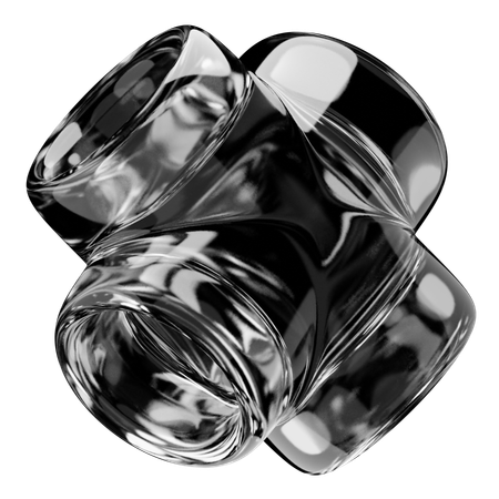 Pipe Abstract Glass Shape  3D Icon