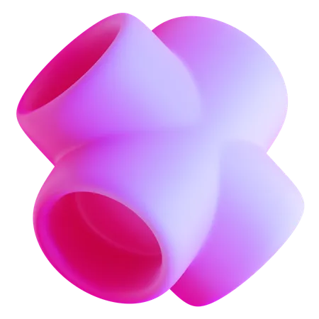Pipe Abstract Gradient Shape  3D Icon