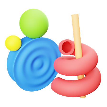 Pipe and Sphere Abstract shape  3D Icon