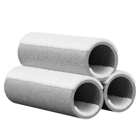 Pipe Covered with Snow  3D Icon