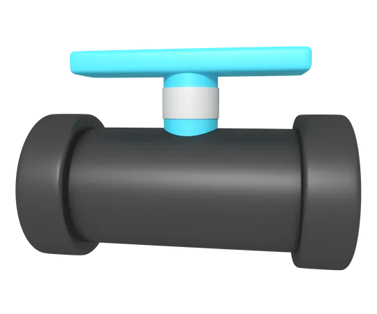 3 D Icon Of Pipe Connection With Faucet Stop 3D Icon