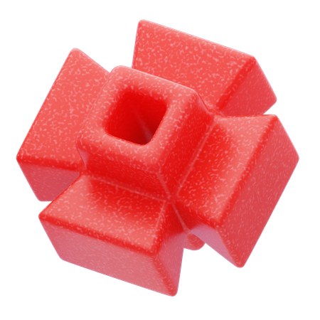 Pirámide de cruz roja de resina plástica  3D Icon