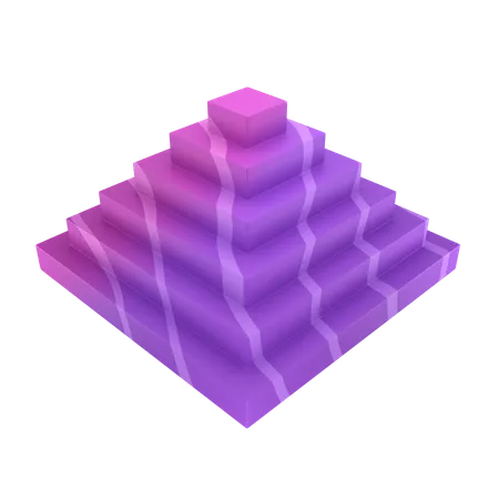 Pirâmide de degraus  3D Icon