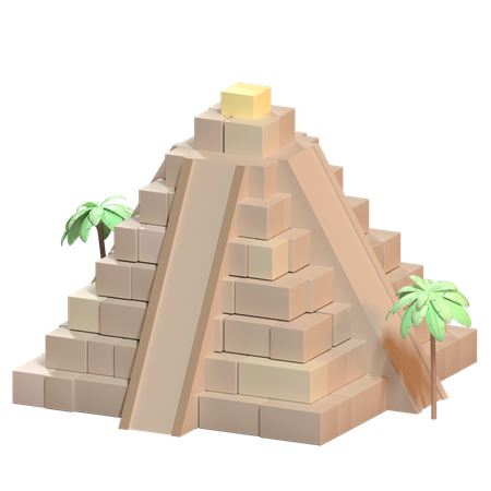Pirámide maya  3D Icon