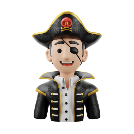 Hombre pirata  3D Icon