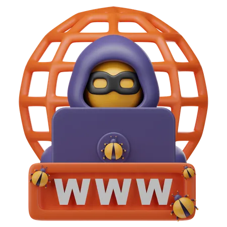 Piratage de sites Web  3D Icon