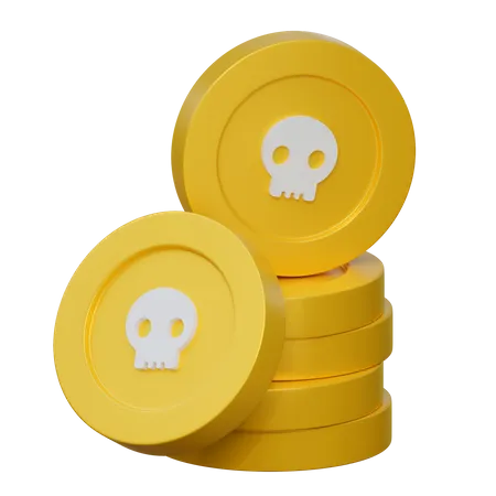 Pirate Gold Coin Game Icon 3 D Illustration 3D Icon