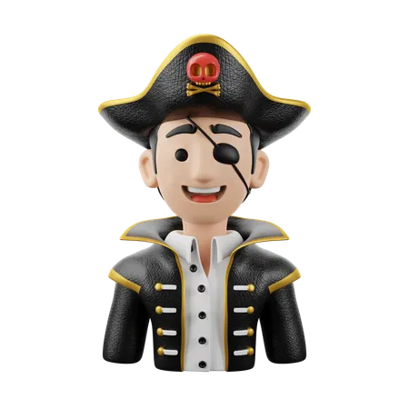 3 D Illustration Avatar Pirate Male 3D Icon