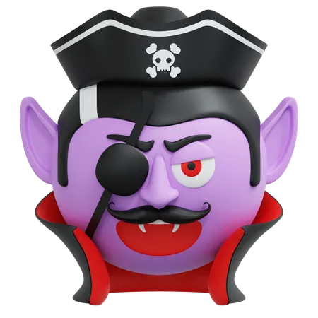 Pirates Captain Vampire Emoticon 3 D Icon Illustration 3D Icon
