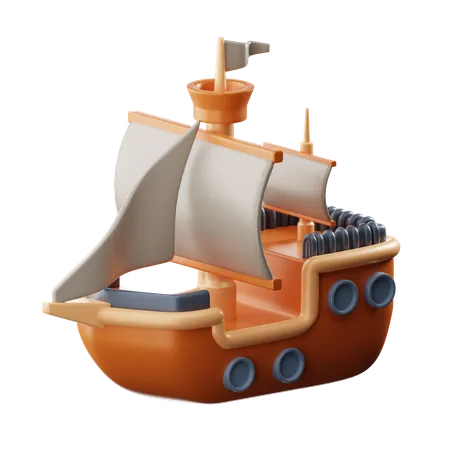 Pirates Ship 3 D Icon 3D Icon