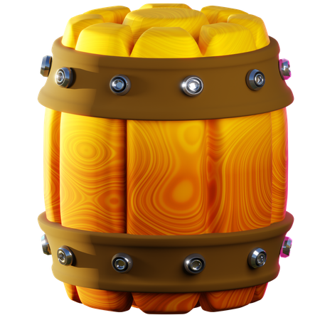 Pirates wooden barrel  3D Icon