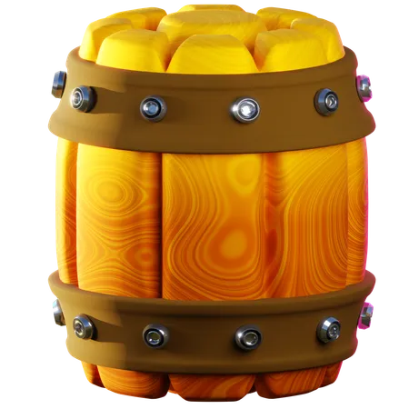 Pirates wooden barrel  3D Icon