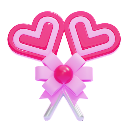 Piruleta de corazon  3D Icon