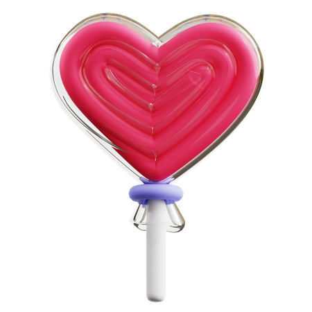 Piruleta de corazon  3D Icon
