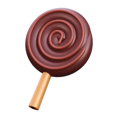 Paleta de chocolate en forma de remolino  3D Icon