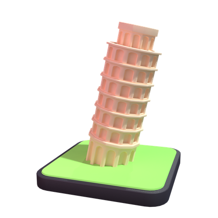 Der schiefe Turm von Pisa  3D Illustration