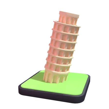 Der schiefe Turm von Pisa  3D Illustration