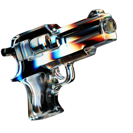 3 D Illustration Pistol Glass Dispersion 3D Icon