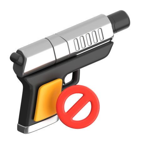 Pistol Gun Prohibited  3D Icon