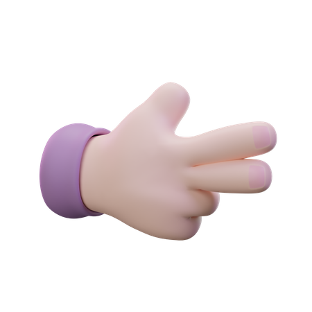 Pistol Hand Hand Gesture  3D Icon