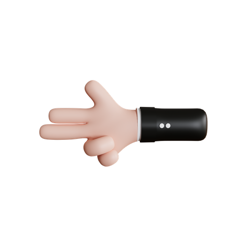 Pistol Hand Gesture 3D Icon