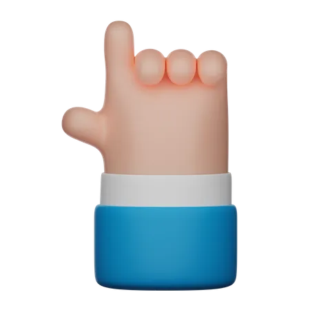 3 D Illustration Pistol Hand Gesture Sign 3D Icon