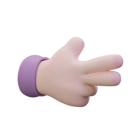 Pistol Hand Hand Gesture  3D Icon