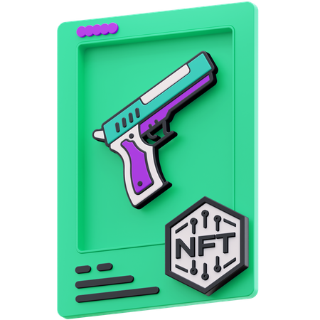 Pistol NFT  3D Illustration