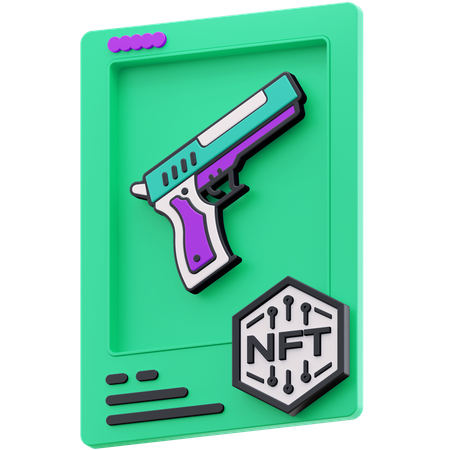Pistol NFT 3D Illustration
