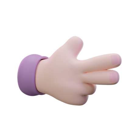 Gesto de la mano de la mano de pistola  3D Icon