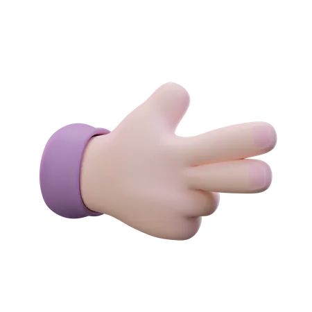 Gesto de la mano de la mano de pistola  3D Icon