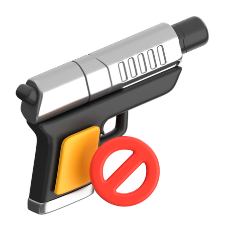 Pistolet Arme à feu interdite  3D Icon