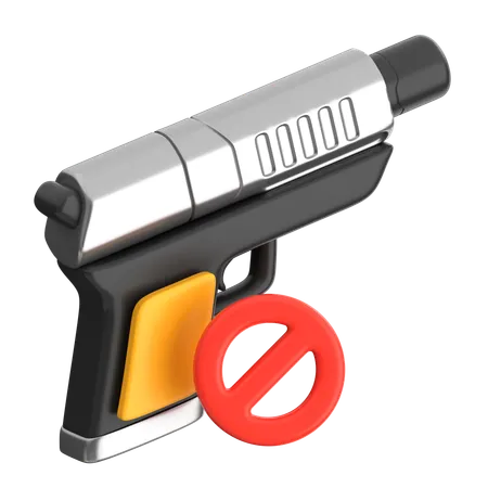 Pistolet Arme à feu interdite  3D Icon