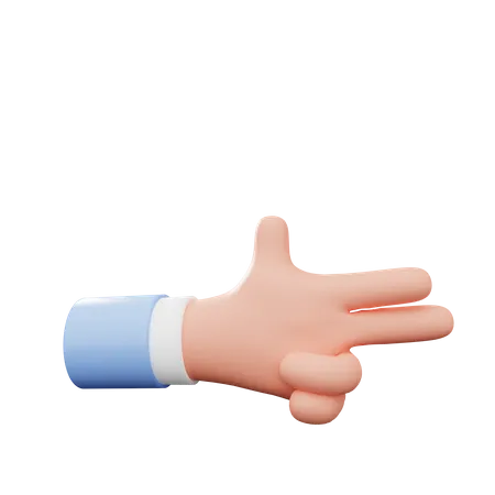 Pistols Hand Gesture  3D Illustration