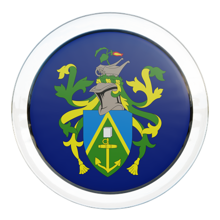 Pitcairn Islands Round Flag  3D Icon