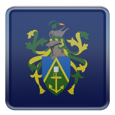 Pitcairn Islands Square Flag  3D Icon