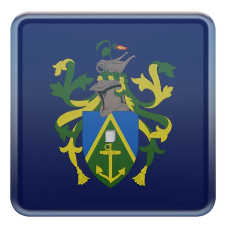 Pitcairn Islands Square Flag  3D Icon